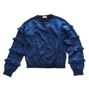 NWT Red Valentino Deep Blue Sweater, Crew Neck, Blue Shimmer, Size‎ Medium